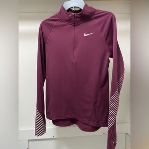 Nike Running purple quarter zip pullover, size S